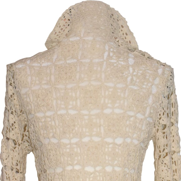 Hand Knit Ralph Lauren Crochet Cardigan Size Small - Picture 5 of 8